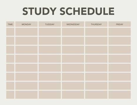 Weekly Study Schedule, academic planner
