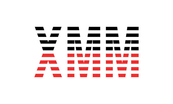 XMM three initial letter iconic line negative space minimal logo design vector template. monogram, abstract, wordmark, business, typography, minimalist, brand, company, flat, modern, unique, simple
