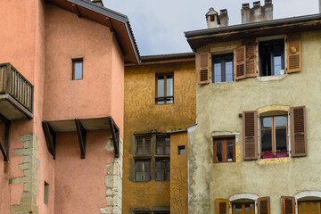 Beautiful colorful architecture in Annecy city - historical unique buildings