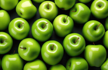 Shiny many green apples. Fresh, ripe green apples are available at the grocery store. Apple background