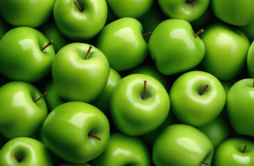 Full frame of green apples. Fresh green apples from the market