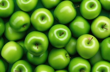 Lots of green apples. Tasty and juicy. Apples background. High quality photo