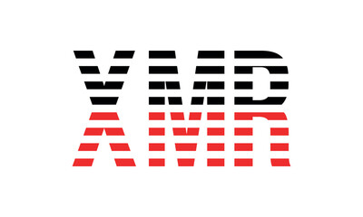 XMR three initial letter iconic line negative space minimal logo design vector template. monogram, abstract, wordmark, business, typography, minimalist, brand, company, flat, modern, unique, simple