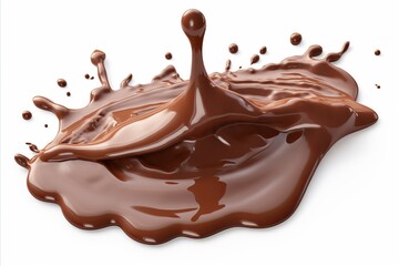Rich, velvety melted chocolate isolated on white background for enticing food photography