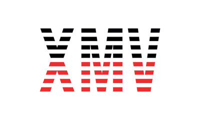 XMV three initial letter iconic line negative space minimal logo design vector template. monogram, abstract, wordmark, business, typography, minimalist, brand, company, flat, modern, unique, simple