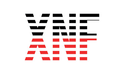 XNF three initial letter iconic line negative space minimal logo design vector template. monogram, abstract, wordmark, business, typography, minimalist, brand, company, flat, modern, unique, simple