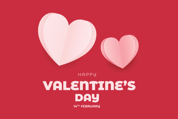 Valentine's Day background, happy white valentine's day banner