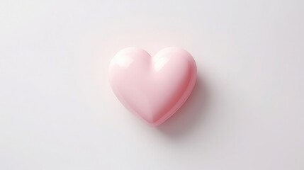 Fototapeta premium Porcelain heart in pink color on white background, free space for text, Valentine's Day