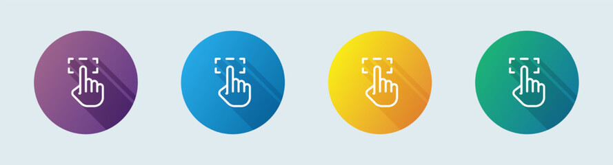 Selection line icon in flat design style. Click signs vector illustration.