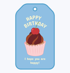 Cute cupcake muffin design vector art with decorative elements. 