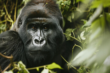 Obraz premium Thriving gorilla population in the reserve