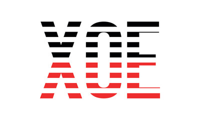 XOE three initial letter iconic line negative space minimal logo design vector template. monogram, abstract, wordmark, business, typography, minimalist, brand, company, flat, modern, unique, simple