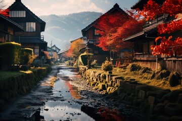 village in autumn 