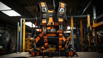 Fototapeta premium Industrial safety harness equipment with quality reflectors