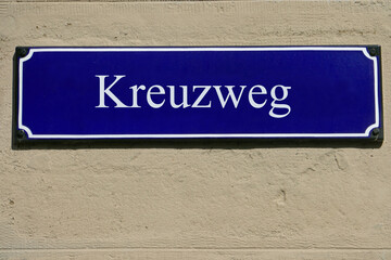 Emailleschild Kreuzweg