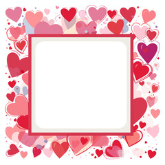 Abstract flat vector valentines day frame with empty space in the middle Generative Ai