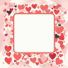 Abstract flat vector valentines day frame with empty space in the middle Generative Ai