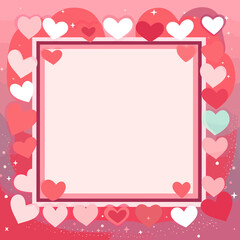 Abstract flat vector valentines day frame with empty space in the middle Generative Ai