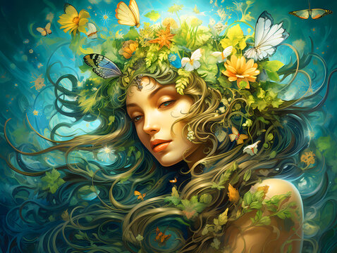 Virgo Elegance Illustration of the Virgo Zodiac Sign