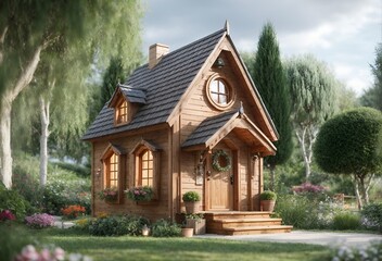 Fototapeta na wymiar a small, cozy house designed to look like a birdhouse