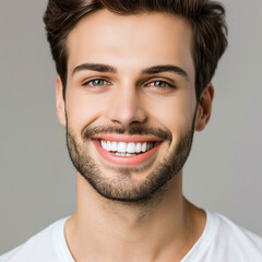 Obraz premium Young man with beautiful smile
