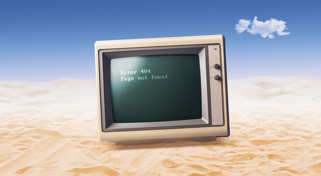 Vintage computer in the desert