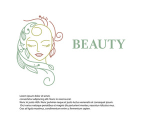 natural  beauty Woman face logo icon vector design illustration best for cosmetics, beauty, salon, health and spa, fashion themes.