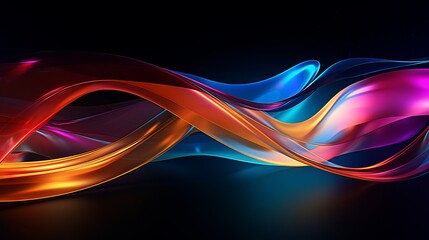 Abstract light play with vibrant streaks on a dark backdrop, capturing the dance of colors