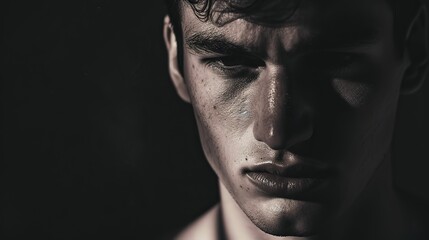 Black and white portrait of a man