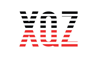 XQZ three initial letter iconic line negative space minimal logo design vector template. monogram, abstract, wordmark, business, typography, minimalist, brand, company, flat, modern, unique, simple