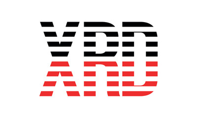 XRD three initial letter iconic line negative space minimal logo design vector template. monogram, abstract, wordmark, business, typography, minimalist, brand, company, flat, modern, unique, simple