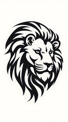 Fototapeta premium A lion Tattoo Design, Isolated on white - Generative AI 