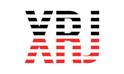 XRJ three initial letter iconic line negative space minimal logo design vector template. monogram, abstract, wordmark, business, typography, minimalist, brand, company, flat, modern, unique, simple