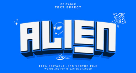 Editable text style effect - Alien text style theme. - obrazy, fototapety, plakaty