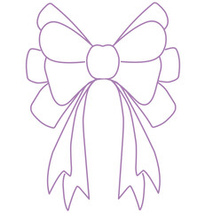 Set of sketched bow and ribbon. Hand drawn vintage line art vector illustration