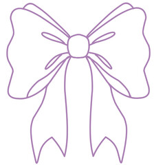 Set of sketched bow and ribbon. Hand drawn vintage line art vector illustration