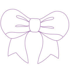 Set of sketched bow and ribbon. Hand drawn vintage line art vector illustration