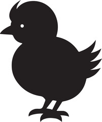 Baby chicken silhouette vector icon
