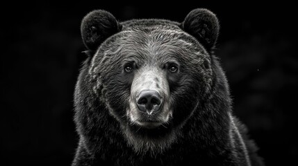 Fototapeta premium Black And White Brown Bear Potrait