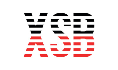 XSB three initial letter iconic line negative space minimal logo design vector template. monogram, abstract, wordmark, business, typography, minimalist, brand, company, flat, modern, unique, simple