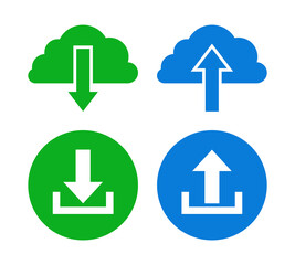 Download and Upload Flat Icon Collection