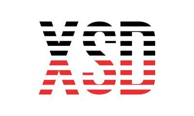 XSD three initial letter iconic line negative space minimal logo design vector template. monogram, abstract, wordmark, business, typography, minimalist, brand, company, flat, modern, unique, simple