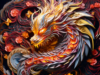 Dragon's Dance Illustration for the Year of the Dragon - Zodiac Sign