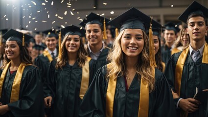 Obraz premium A group of students graduated from the university.