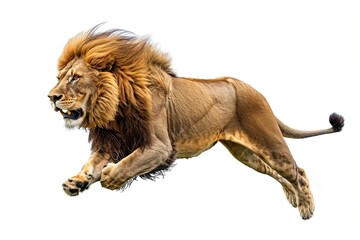Running Lion Isolated on white
