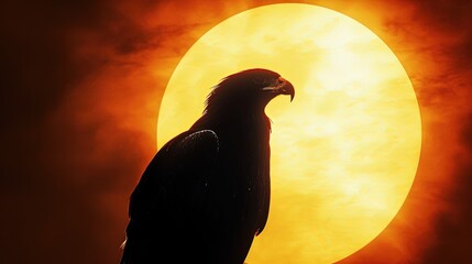 Fototapeta premium Silhouette Close Up Bird Of Prey