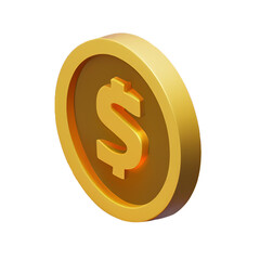 Obraz premium isometric 3d style gold coin with dollar sign