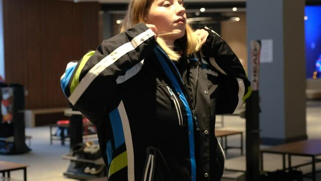 Women shopping and relaxing at ski stores