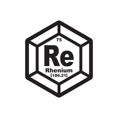 Rhenium icon, chemical element in the periodic table