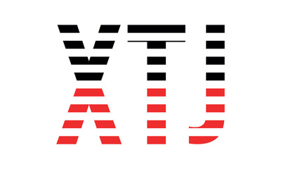 XTJ three initial letter iconic line negative space minimal logo design vector template. monogram, abstract, wordmark, business, typography, minimalist, brand, company, flat, modern, unique, simple